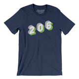 Seattle 206 Area Code Men/Unisex T-Shirt-Allegiant Goods Co. Vintage Sports Apparel