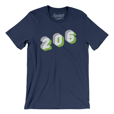 Seattle 206 Area Code Men/Unisex T-Shirt-Allegiant Goods Co. Vintage Sports Apparel