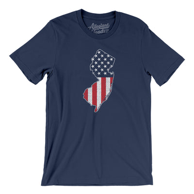 New Jersey American Flag Men/Unisex T-Shirt-Navy-Allegiant Goods Co. Vintage Sports Apparel