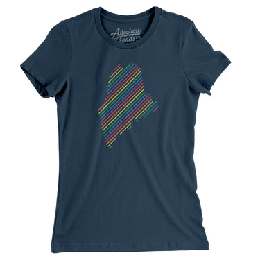 Maine Pride State Women's T-Shirt-Navy-Allegiant Goods Co. Vintage Sports Apparel