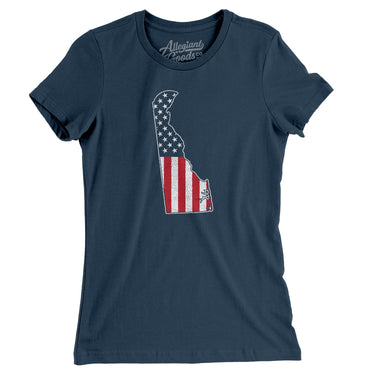 Delaware American Flag Women's T-Shirt-Allegiant Goods Co. Vintage Sports Apparel