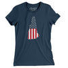 New Hampshire American Flag Women's T-Shirt-Navy-Allegiant Goods Co. Vintage Sports Apparel