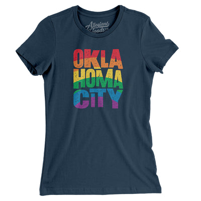 Oklahoma City Oklahoma Pride Women's T-Shirt-Navy-Allegiant Goods Co. Vintage Sports Apparel