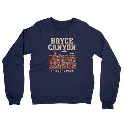 Bryce Canyon National Park Midweight Crewneck Sweatshirt-Classic Navy-Allegiant Goods Co. Vintage Sports Apparel