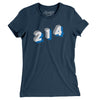 Dallas 214 Area Code Women's T-Shirt-Navy-Allegiant Goods Co. Vintage Sports Apparel