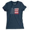 Oregon American Flag Women's T-Shirt-Navy-Allegiant Goods Co. Vintage Sports Apparel