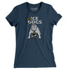 Long Beach Ice Dogs Hockey Women's T-Shirt-Navy-Allegiant Goods Co. Vintage Sports Apparel