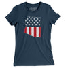Arizona American Flag Women's T-Shirt-Navy-Allegiant Goods Co. Vintage Sports Apparel