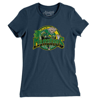 Miami Manatees Hockey Women's T-Shirt-Navy-Allegiant Goods Co. Vintage Sports Apparel