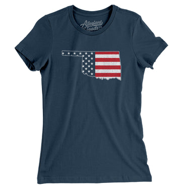 Oklahoma American Flag Women's T-Shirt-Allegiant Goods Co. Vintage Sports Apparel