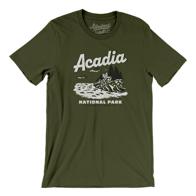 Acadia National Park Men/Unisex T-Shirt-Military Green-Allegiant Goods Co. Vintage Sports Apparel