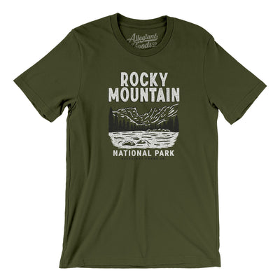 Rocky Mountains National Park Men/Unisex T-Shirt-Military Green-Allegiant Goods Co. Vintage Sports Apparel