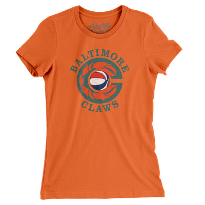 Baltimore Claws Basketball Women's T-Shirt-Orange-Allegiant Goods Co. Vintage Sports Apparel