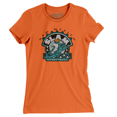 New Mexico Slam Basketball Women's T-Shirt-Orange-Allegiant Goods Co. Vintage Sports Apparel