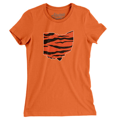 Ohio Tiger Stripes Women's T-Shirt-Orange-Allegiant Goods Co. Vintage Sports Apparel