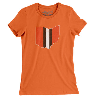 Ohio Helmet Stripes Women's T-Shirt-Allegiant Goods Co. Vintage Sports Apparel