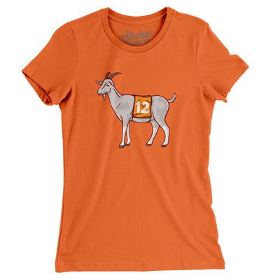 GOAT #12 Women's T-Shirt-Orange-Allegiant Goods Co. Vintage Sports Apparel