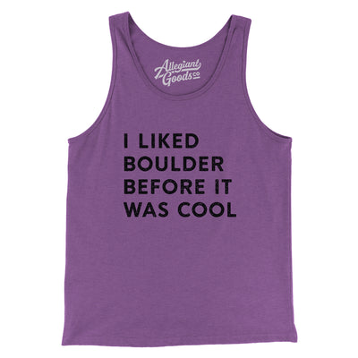 I Liked Boulder Before It Was Cool Men/Unisex Tank Top-Purple TriBlend-Allegiant Goods Co. Vintage Sports Apparel