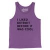 I Liked Detroit Before It Was Cool Men/Unisex Tank Top-Purple TriBlend-Allegiant Goods Co. Vintage Sports Apparel