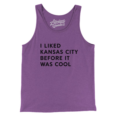 I Liked Kansas City Before It Was Cool Men/Unisex Tank Top-Purple TriBlend-Allegiant Goods Co. Vintage Sports Apparel