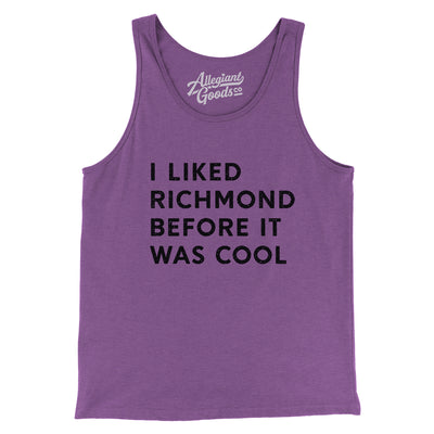 I Liked Richmond Before It Was Cool Men/Unisex Tank Top-Purple TriBlend-Allegiant Goods Co. Vintage Sports Apparel