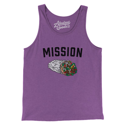 Mission Burrito Men/Unisex Tank Top-Purple TriBlend-Allegiant Goods Co. Vintage Sports Apparel