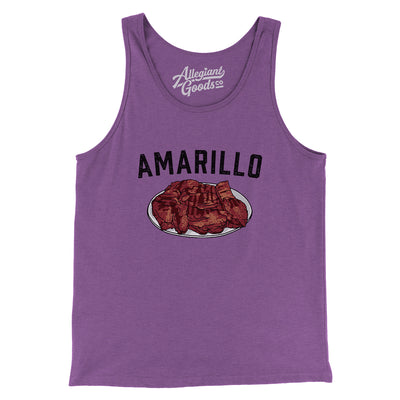 Amarillo Steak Men/Unisex Tank Top-Purple TriBlend-Allegiant Goods Co. Vintage Sports Apparel