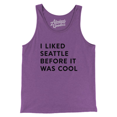 I Liked Seattle Before It Was Cool Men/Unisex Tank Top-Purple TriBlend-Allegiant Goods Co. Vintage Sports Apparel