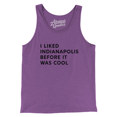 I Liked Indianapolis Before It Was Cool Men/Unisex Tank Top-Purple TriBlend-Allegiant Goods Co. Vintage Sports Apparel