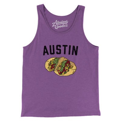Austin Tacos Men/Unisex Tank Top-Purple TriBlend-Allegiant Goods Co. Vintage Sports Apparel