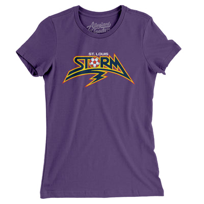 St. Louis Storm Soccer Women's T-Shirt-Purple-Allegiant Goods Co. Vintage Sports Apparel