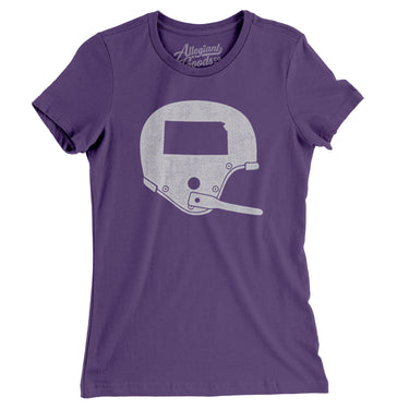 Kansas Vintage Football Helmet Women's T-Shirt-Allegiant Goods Co. Vintage Sports Apparel