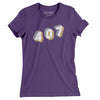 Orlando 407 Area Code Women's T-Shirt-Purple-Allegiant Goods Co. Vintage Sports Apparel