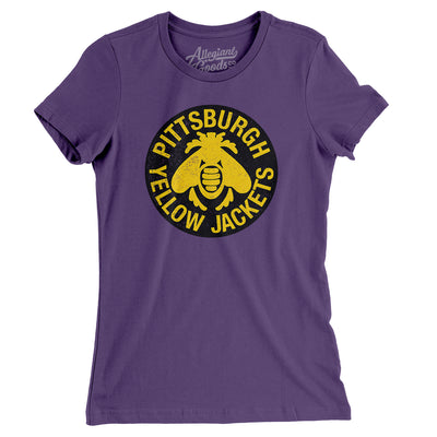 Pittsburgh Yellow Jacket Hockey Women's T-Shirt-Purple-Allegiant Goods Co. Vintage Sports Apparel