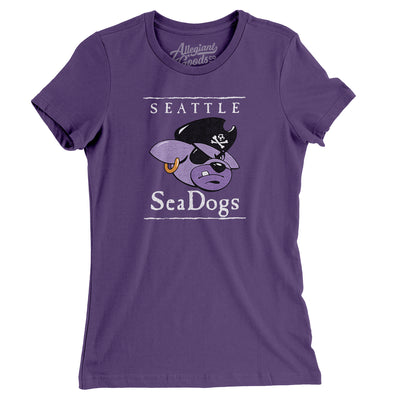 Seattle SeaDogs Soccer Women's T-Shirt-Purple-Allegiant Goods Co. Vintage Sports Apparel