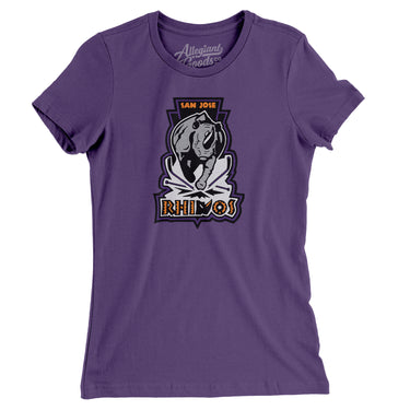 San Jose Rhinos Roller Hockey Women's T-Shirt-Allegiant Goods Co. Vintage Sports Apparel