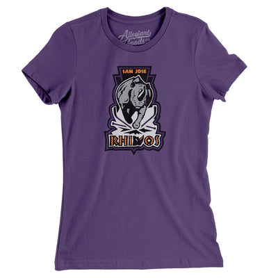 San Jose Rhinos Roller Hockey Women's T-Shirt-Purple-Allegiant Goods Co. Vintage Sports Apparel