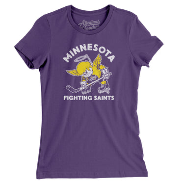 Minnesota Fighting Saints Hockey Women's T-Shirt-Allegiant Goods Co. Vintage Sports Apparel