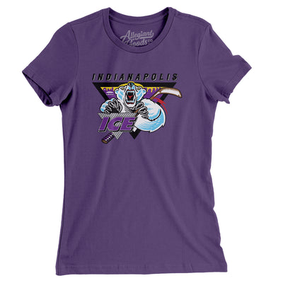 Indianapolis Ice Hockey Women's T-Shirt-Purple-Allegiant Goods Co. Vintage Sports Apparel