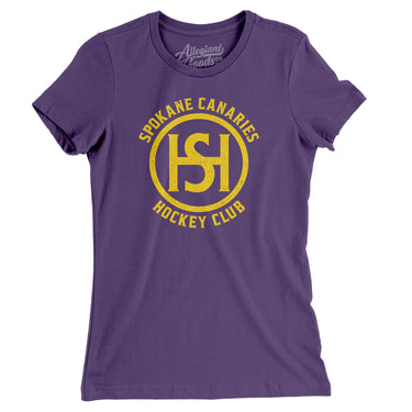 Spokane Canaries Hockey Women's T-Shirt-Allegiant Goods Co. Vintage Sports Apparel