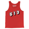 Cincinnati 513 Area Code Men/Unisex Tank Top-Red-Allegiant Goods Co. Vintage Sports Apparel