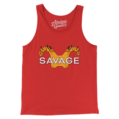 Savage Pads Men/Unisex Tank Top-Red-Allegiant Goods Co. Vintage Sports Apparel