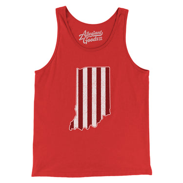 Indiana Hoosier Stripes Men/Unisex Tank Top-Red-Allegiant Goods Co. Vintage Sports Apparel
