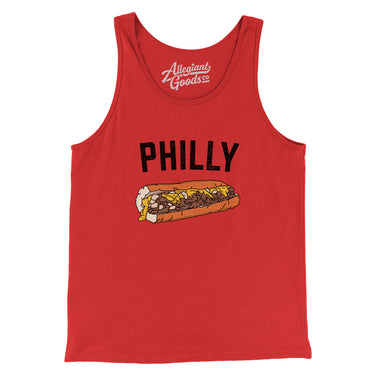 Philly Cheesesteak Men/Unisex Tank Top-Red-Allegiant Goods Co. Vintage Sports Apparel