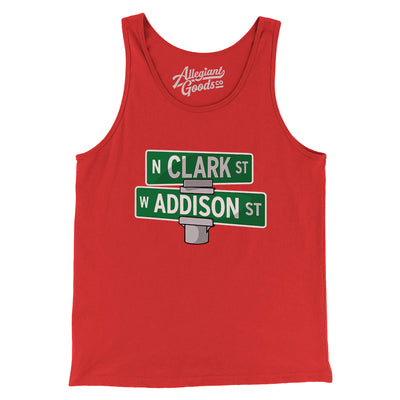 Addison & Clark Street Chicago Men/Unisex Tank Top-Red-Allegiant Goods Co. Vintage Sports Apparel