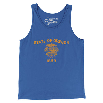 Oregon State Flag Men/Unisex Tank Top-True Royal-Allegiant Goods Co. Vintage Sports Apparel