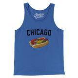 Chicago Style Hot Dog Men/Unisex Tank Top-True Royal-Allegiant Goods Co. Vintage Sports Apparel