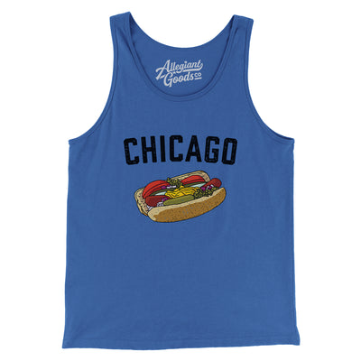 Chicago Style Hot Dog Men/Unisex Tank Top-True Royal-Allegiant Goods Co. Vintage Sports Apparel