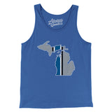 Michigan Helmet Stripes Men/Unisex Tank Top-Allegiant Goods Co. Vintage Sports Apparel