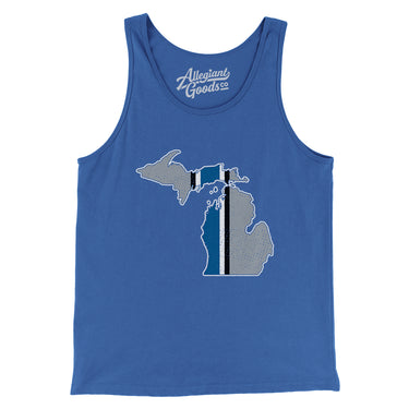 Michigan Helmet Stripes Men/Unisex Tank Top-Allegiant Goods Co. Vintage Sports Apparel